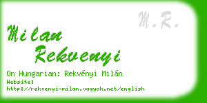 milan rekvenyi business card