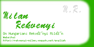 milan rekvenyi business card